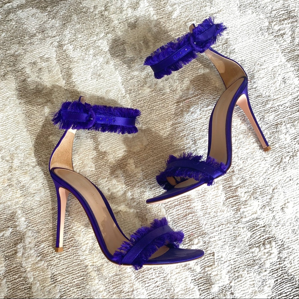 Gianvito Rossi purple Portofino sandal fringe 37.5
